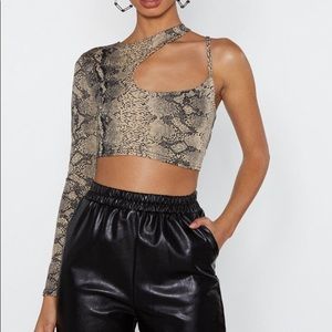 Nasty gal Snake print cut out crop top